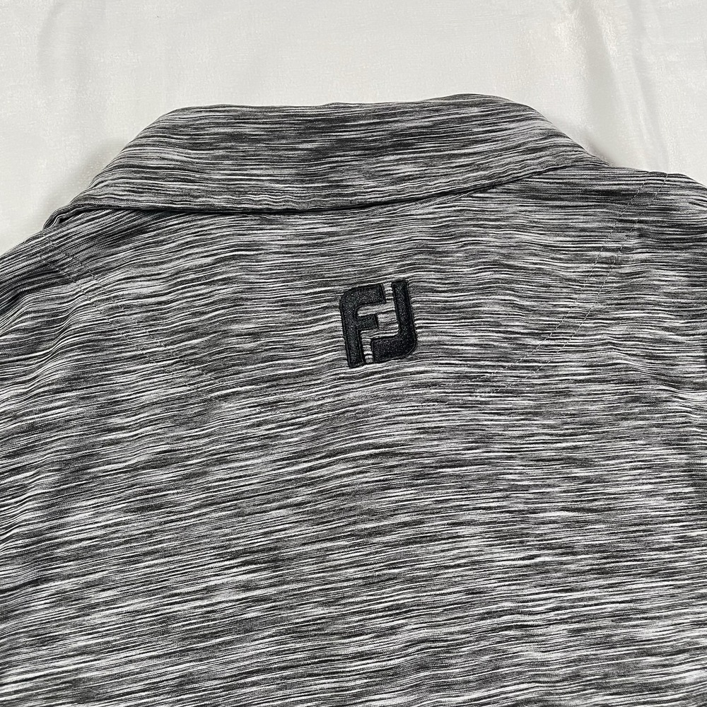 FootJoy Polo Shirt Mens Large Grey Space Dye Stretch Short Sleeve Golf Top - Picture 9 of 10